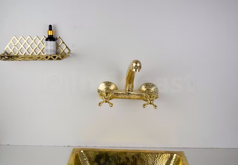 Unlacquered Brass Faucet - Wall Mount Tub Filler