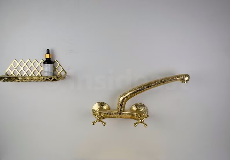 Unlacquered Brass Faucet - Wall Mount Tub Filler