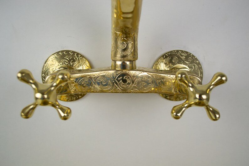 Unlacquered Brass Faucet - Wall Mount Tub Filler