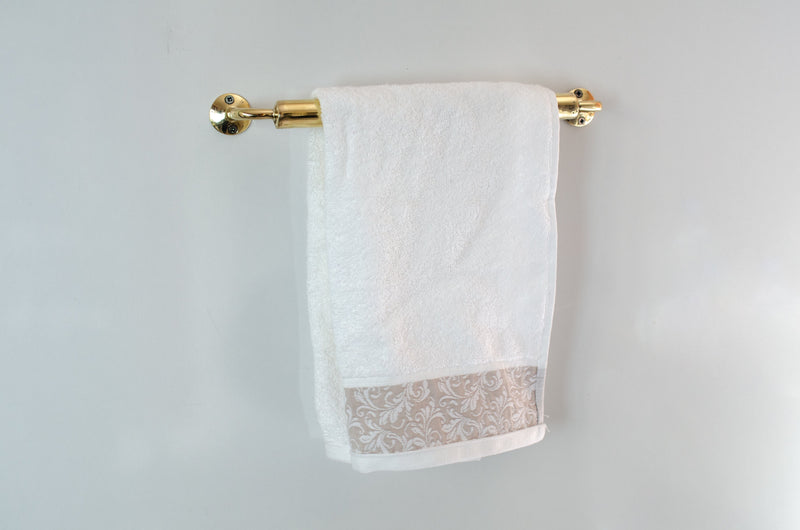 Unlacquered Brass Towel Holder - Bathroom Towel Rail