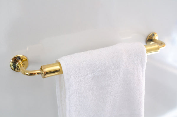 Unlacquered Brass Towel Holder - Bathroom Towel Rail