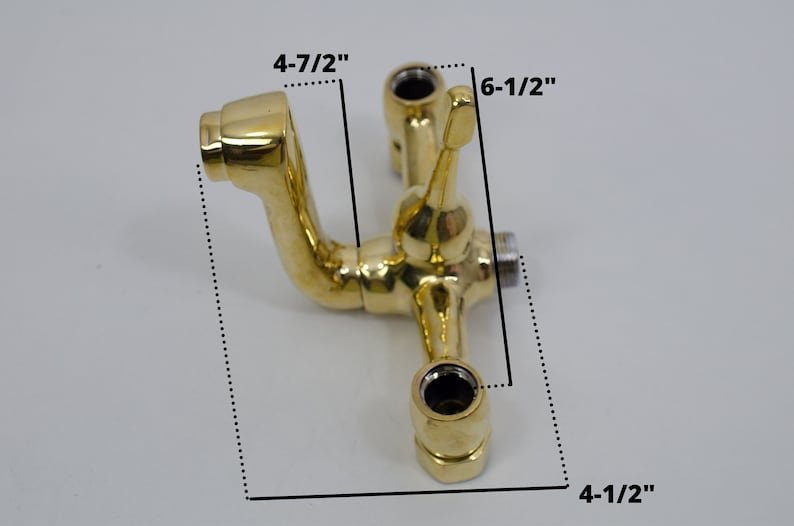 Unlacquered Brass Tub Filler - Wall Mount Tub Filler With Hand Shower