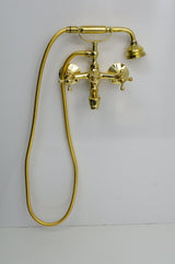 Unlacquered Brass Tub Filler - Wall Mount Tub Filler With Hand Shower