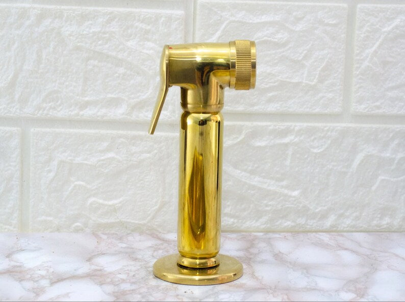 unlacquered brass faucet , handmade solid brass faucet , vintage faucet style , brass bridge faucet