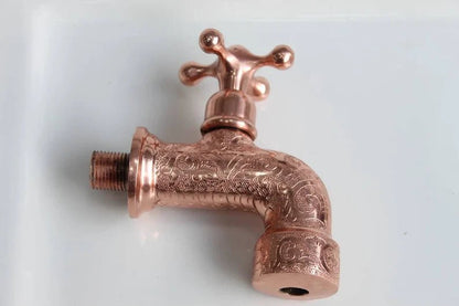 Handmade Copper Water-Tap, Moroccan Handmade Engraved Copper Finish Faucet