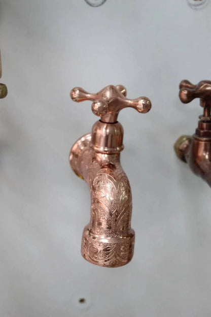 Handmade Copper Water-Tap, Moroccan Handmade Engraved Copper Finish Faucet