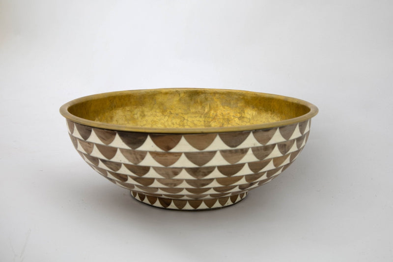 White And Brown Ceramic Vessel Sink , Golden Brass Sink Interior